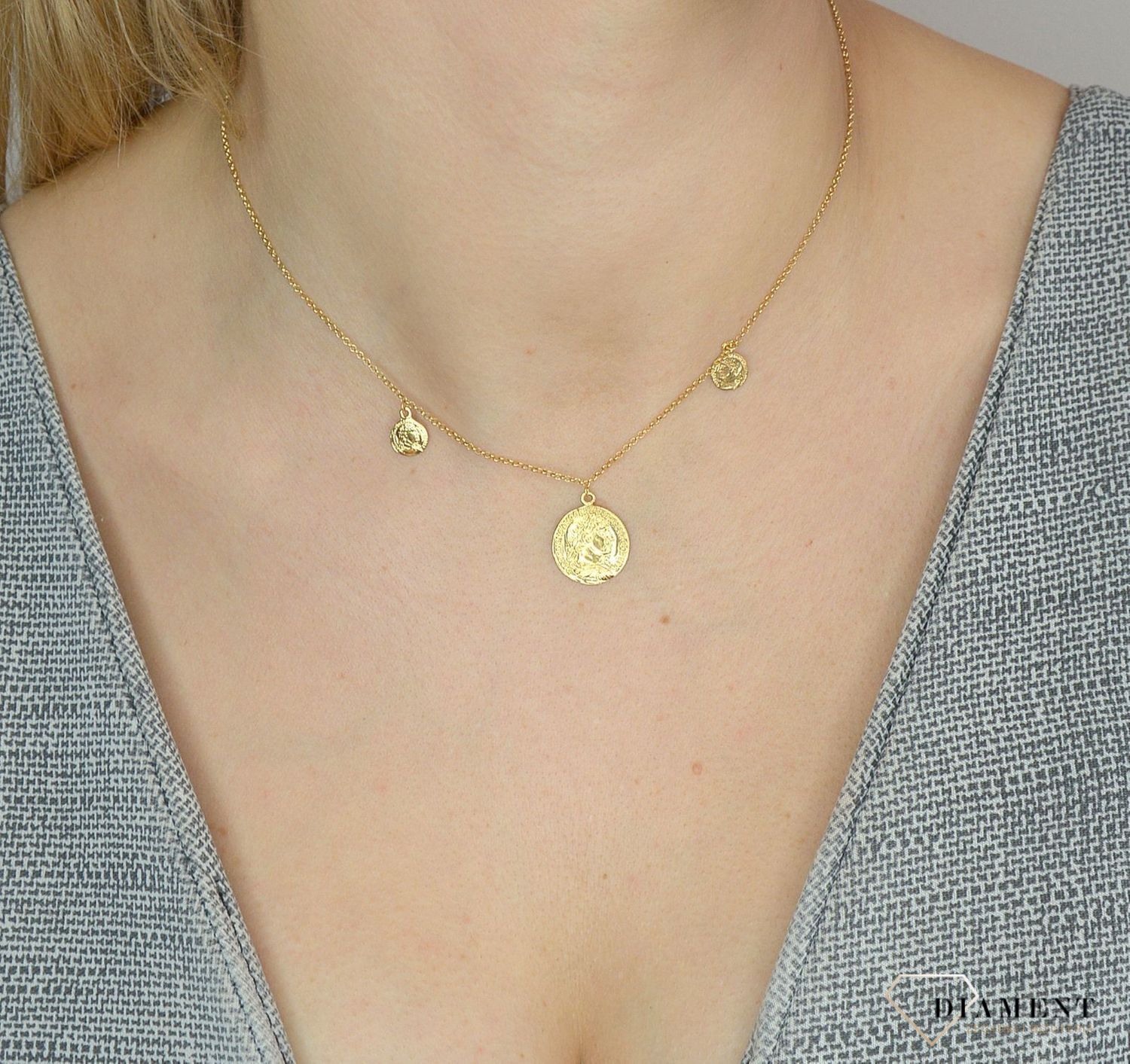 Srebrny naszyjnik 925 monety 274133640440.jpg