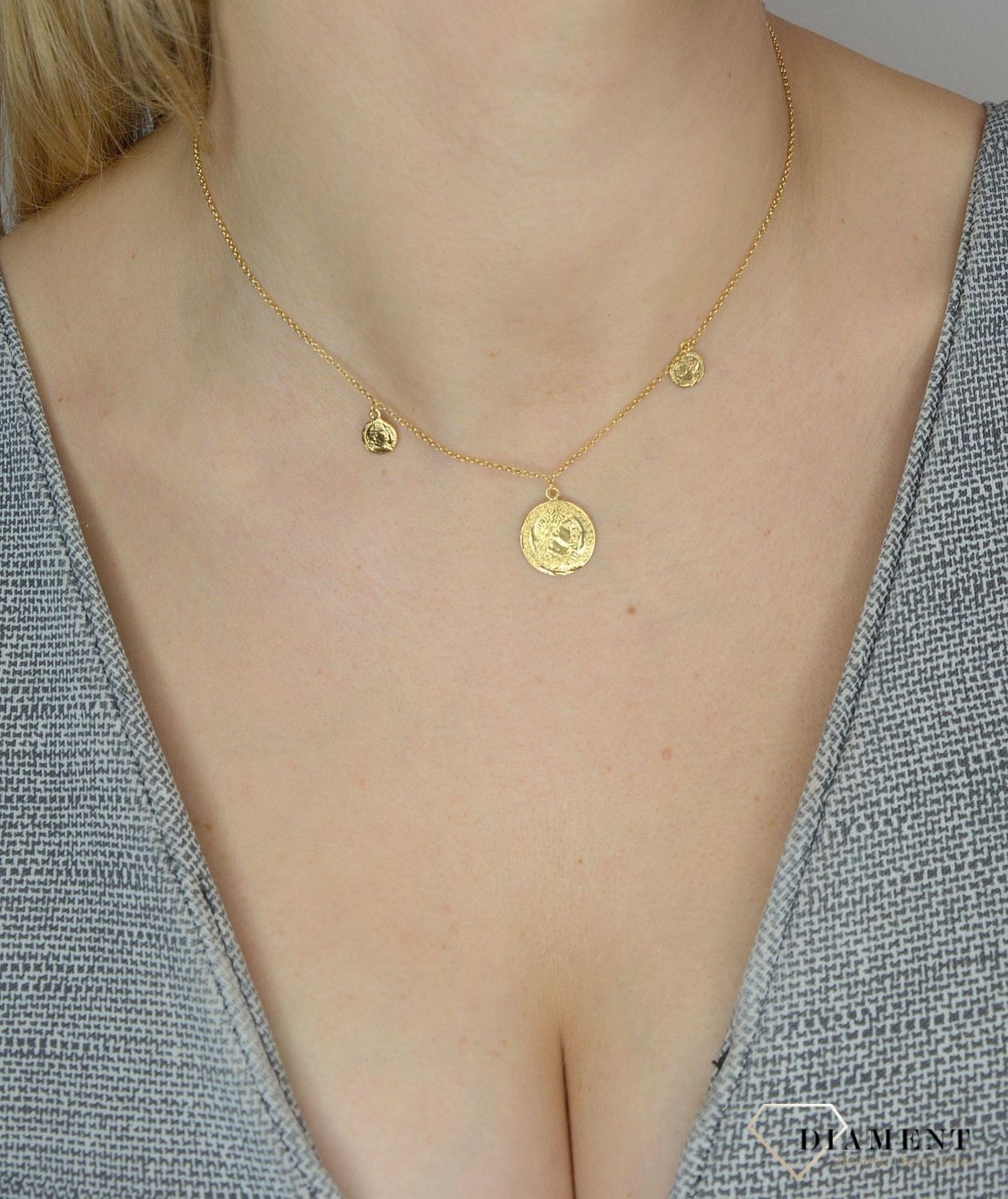 Srebrny naszyjnik 925 monety 274133640440.jpg