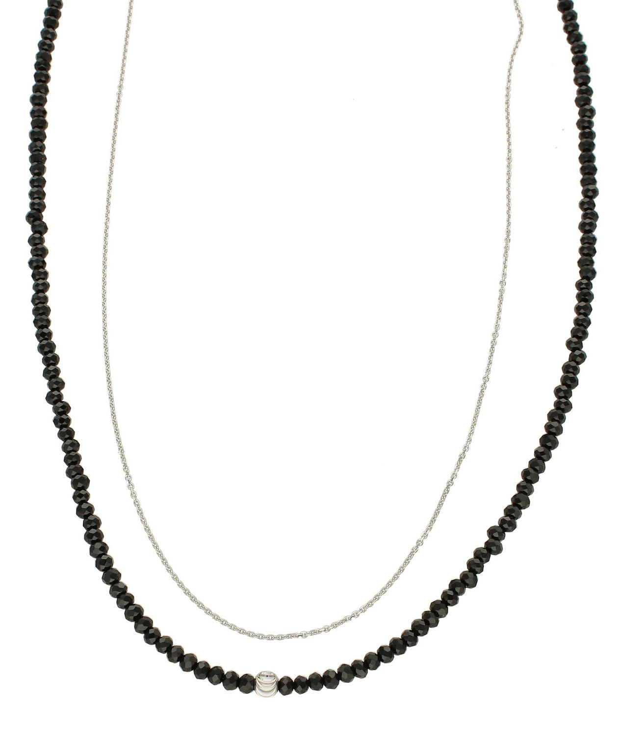 Naszyjnik damski srebrny ze spinelem 27442067. Naszyjnik damski srebrny. Naszyjnik damski ze spinelem. Naszyjnik drobne kamienie czarne. Naszyjnik srebrny damski ze spinelem. Naszyjnik idealny na każdą okazj.jpg