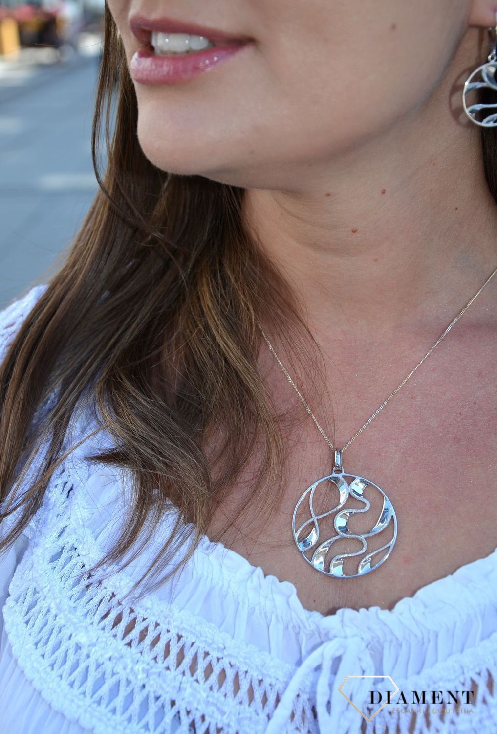 Zawieszka srebrna koło 'Diamentowane wykończenie' 27628330700.jpg