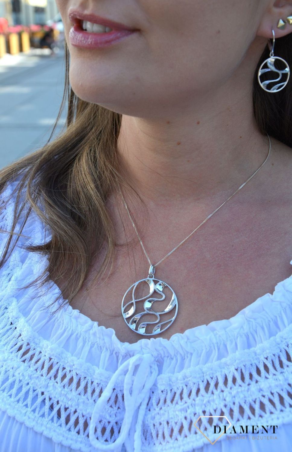 Zawieszka srebrna koło 'Diamentowane wykończenie' 27628330700.jpg