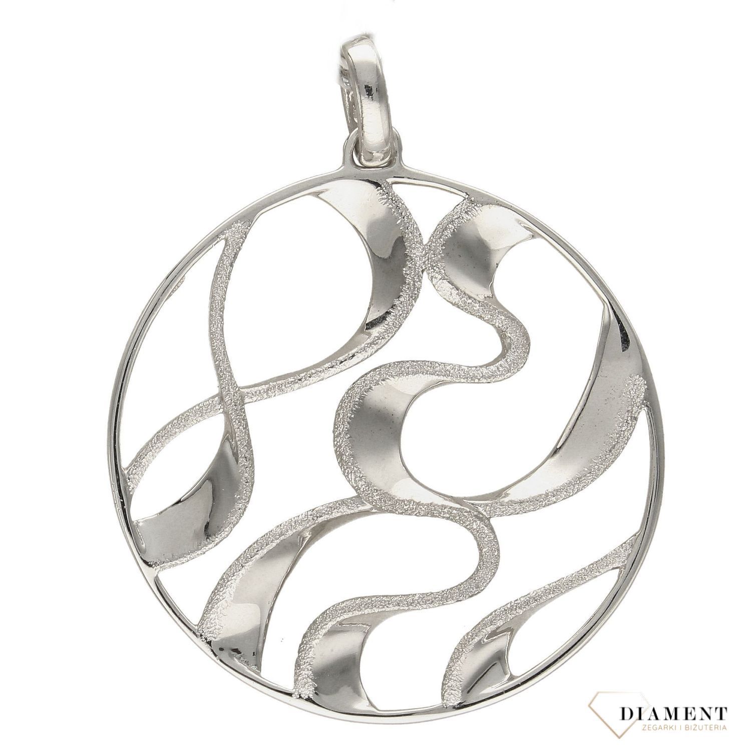 Zawieszka srebrna koło 'Diamentowane wykończenie' 27628330700.jpg