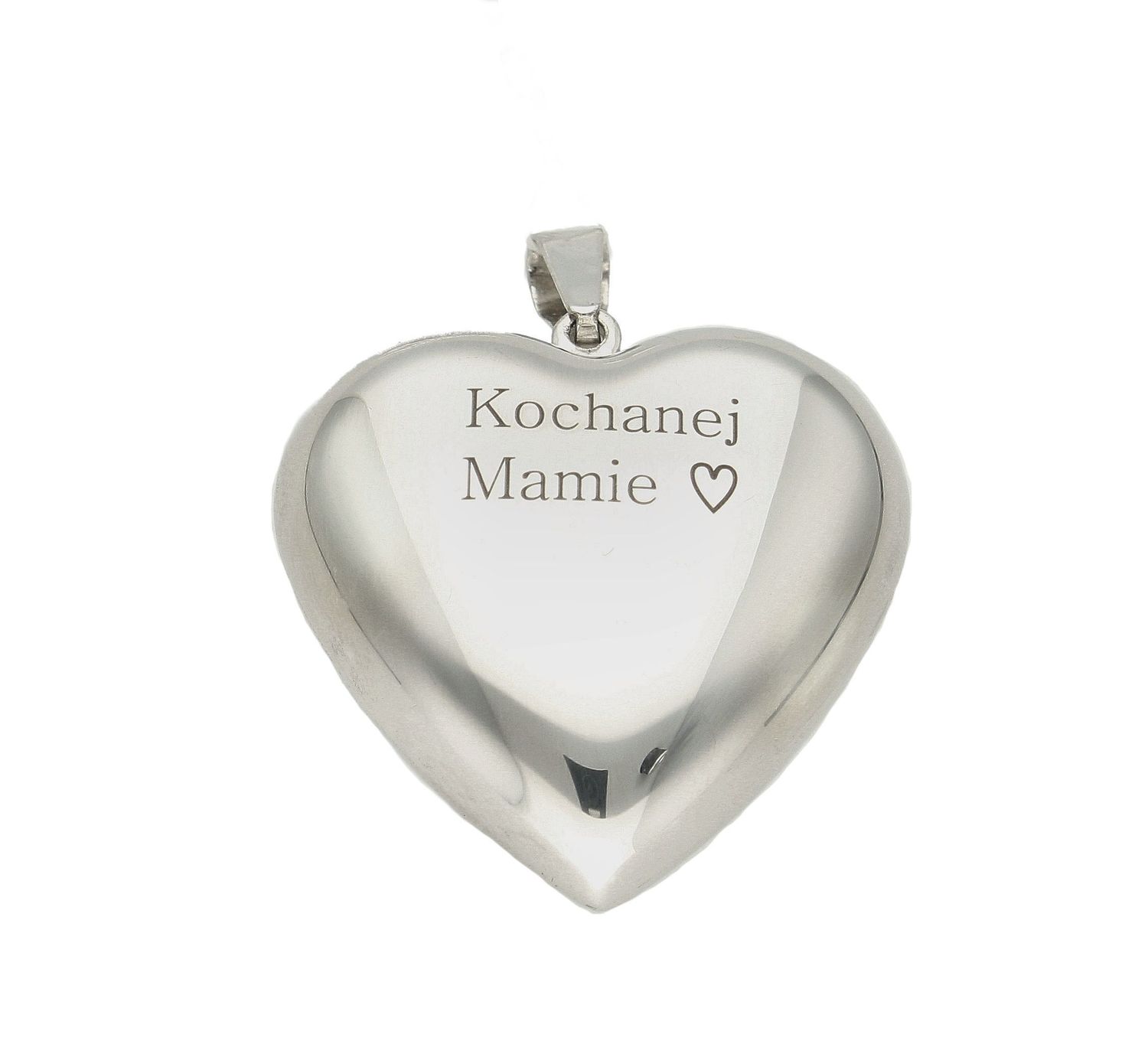 Srebrna zawieszka wypukłe serce ''Kochanej mamie'' Prezent na Dzień Mamy 276920070780Mama.jpg