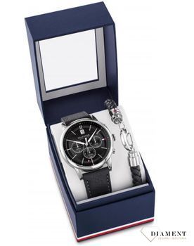 2770058 zestaw prezentowy zegarek męski Tommy Hilfiger z bransoletką męską skórzaną w czarnym kolorze.jpg