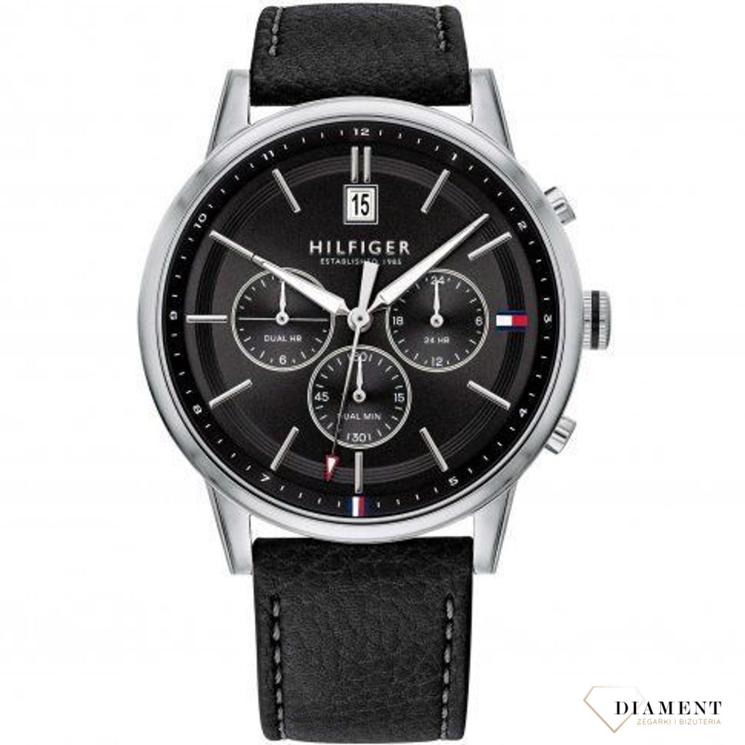 2770058 zestaw prezentowy zegarek męski Tommy Hilfiger z bransoletką męską skórzaną w czarnym kolorze.jpg