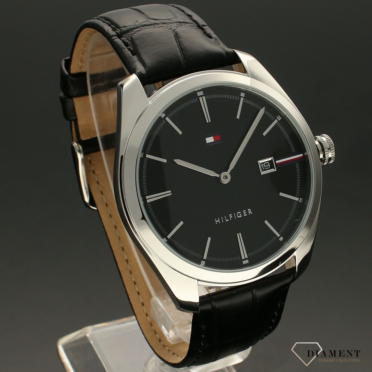 Zegarek męski Tommy Hilfiger Theo 2770100 na pasku w zestawie ze spinkami do mankietu.jpg