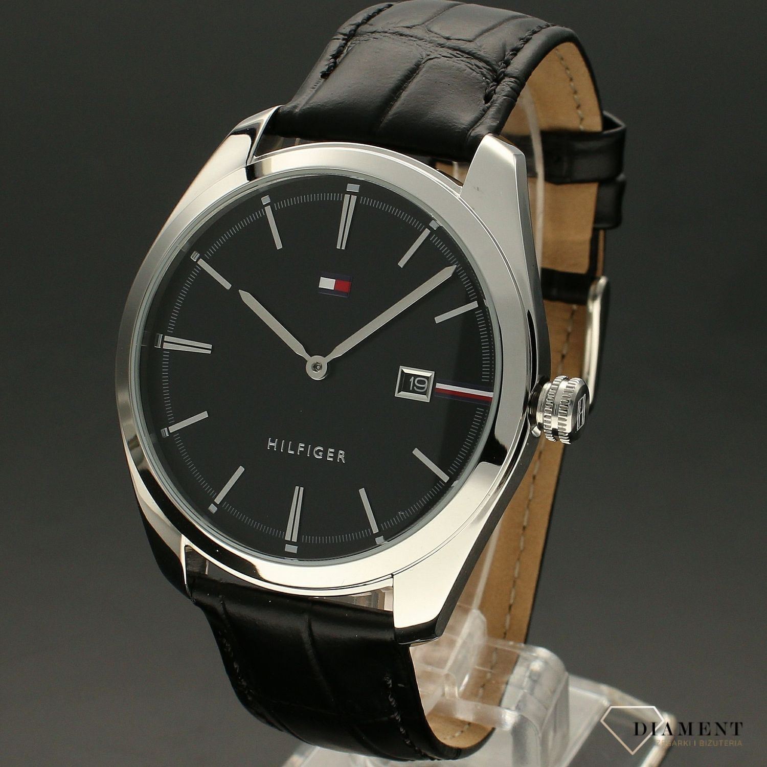Zegarek męski Tommy Hilfiger Theo 2770100 na pasku w zestawie ze spinkami do mankietu.jpg