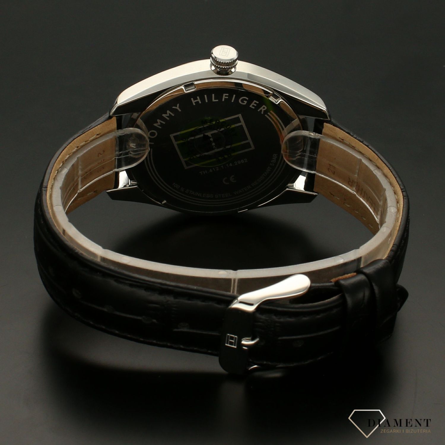 Zegarek męski Tommy Hilfiger Theo 2770100 na pasku w zestawie ze spinkami do mankietu.jpg