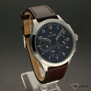 Zegarek męski Tommy Hilfiger Set z niebieską tarczą na pasku skórzanym w kolorze brązowym w zestawie z bransoletką 2770106 (4).jpg