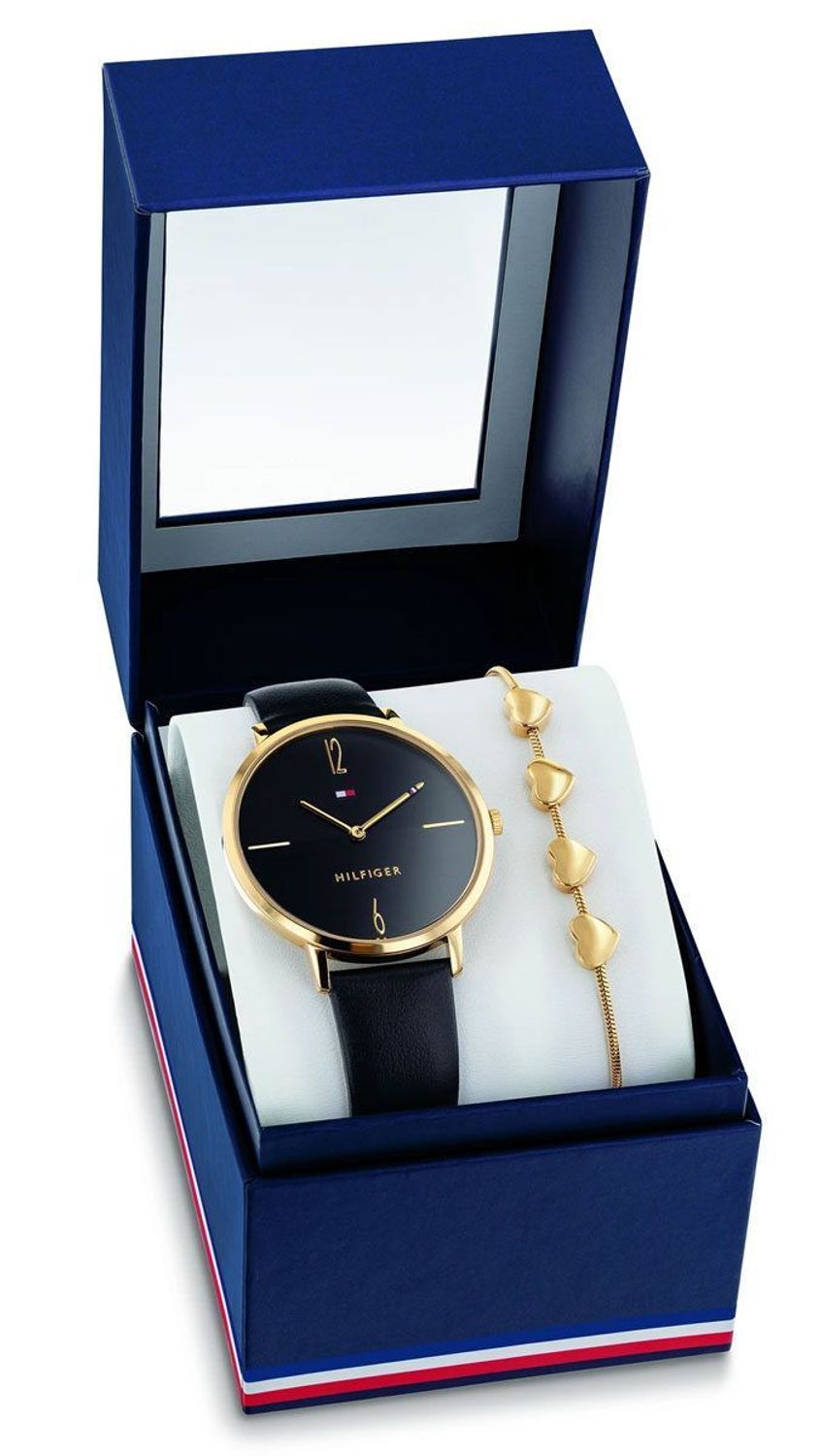 Zegarek damski Tommy Hilfiger Liza 2770107 na pasku w zestawie z bransoletką pozłacaną z serduszkami.jpg
