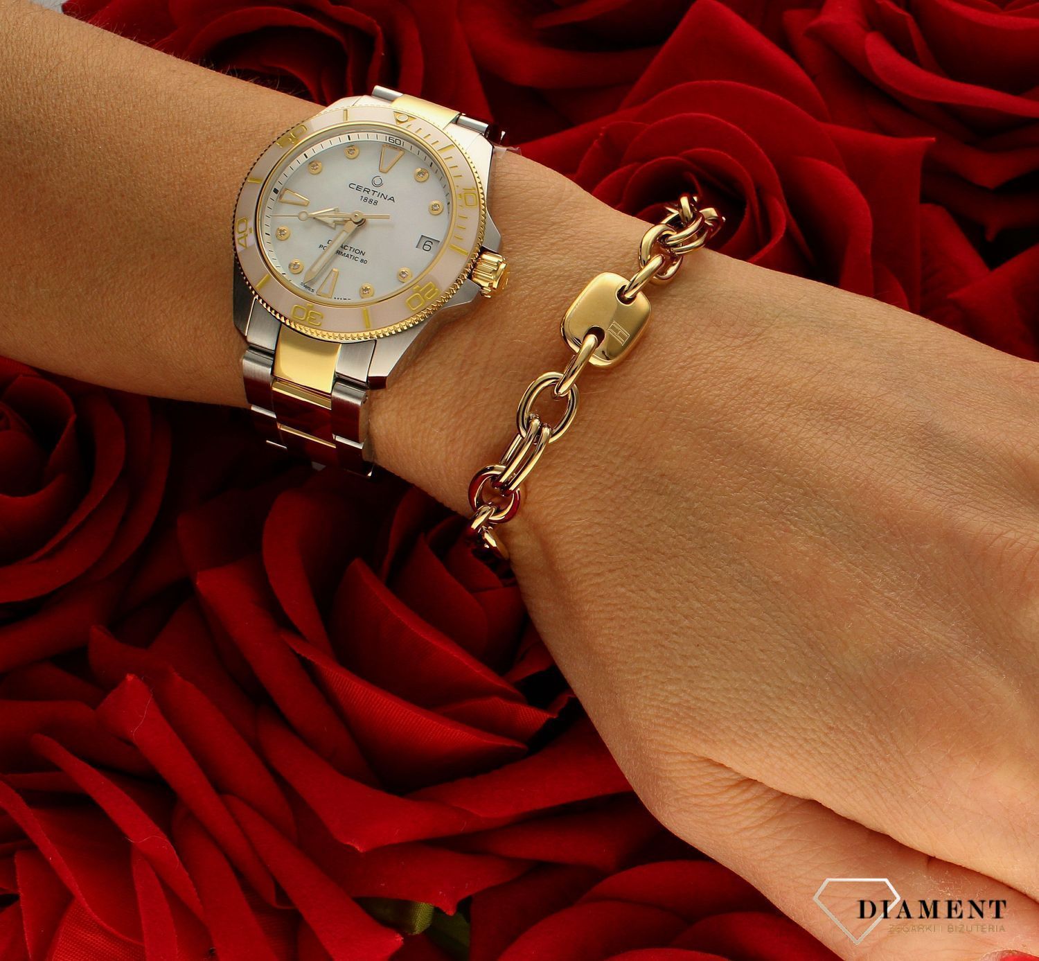 Złota bransoletka damska Tommy Hilfiger 2780788. Złota bransoletka Tommy Hilfiger. Damska stalowa bransoletka Tommy Hilfiger. Bransoletka damska stalowa (2).jpg