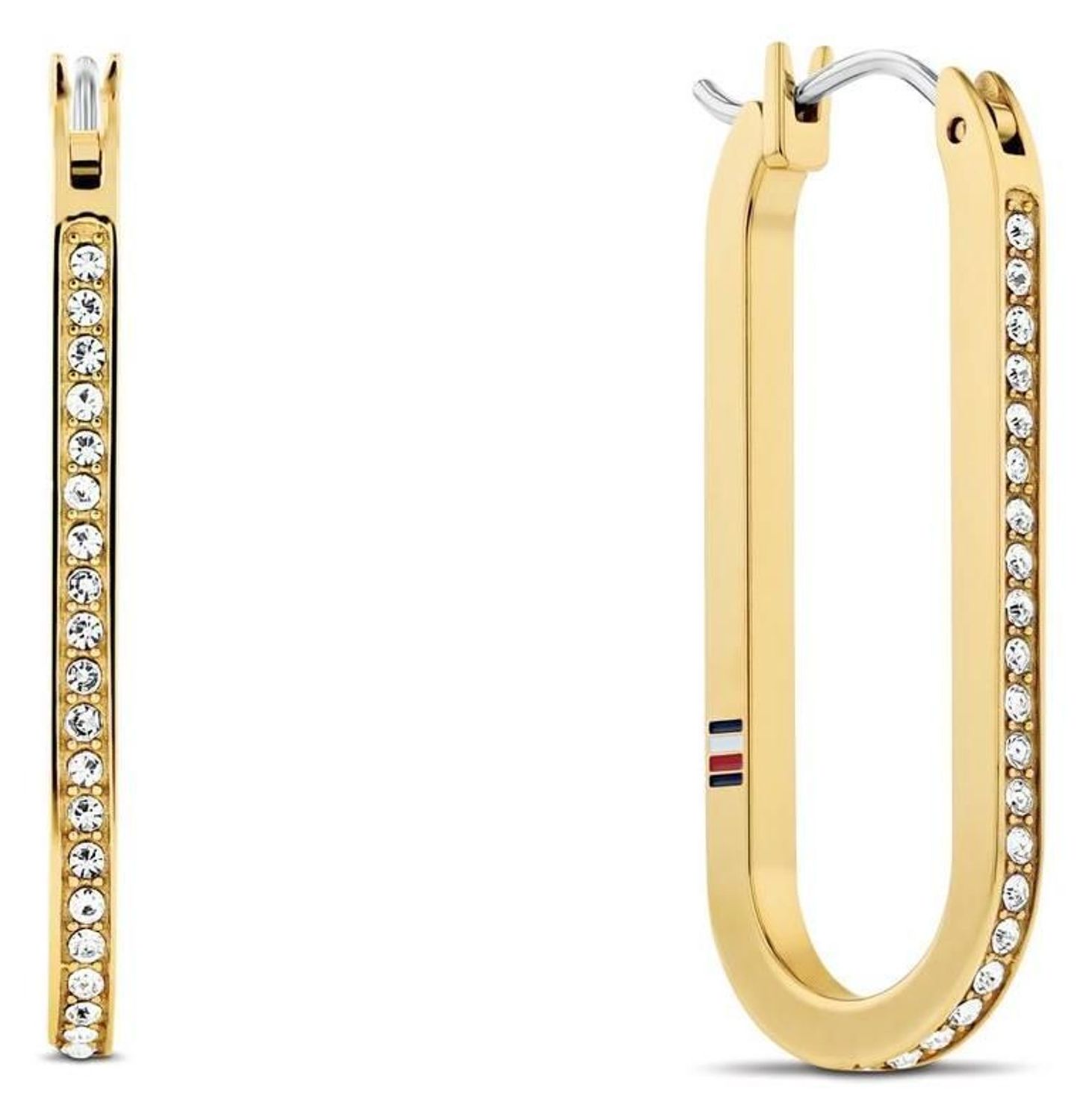 Kolczyki damskie TOMMY HILFIGER 7613272579438  Biżuteria Tommy Hilfiger i niezwykłe Kolczyki TOMMY HILFIGER wykonane ze stali szlachetnej, które utrzymane są w złotym odcieniu odcieniu ozdobione cyrkonią w kolorze biał.jpg