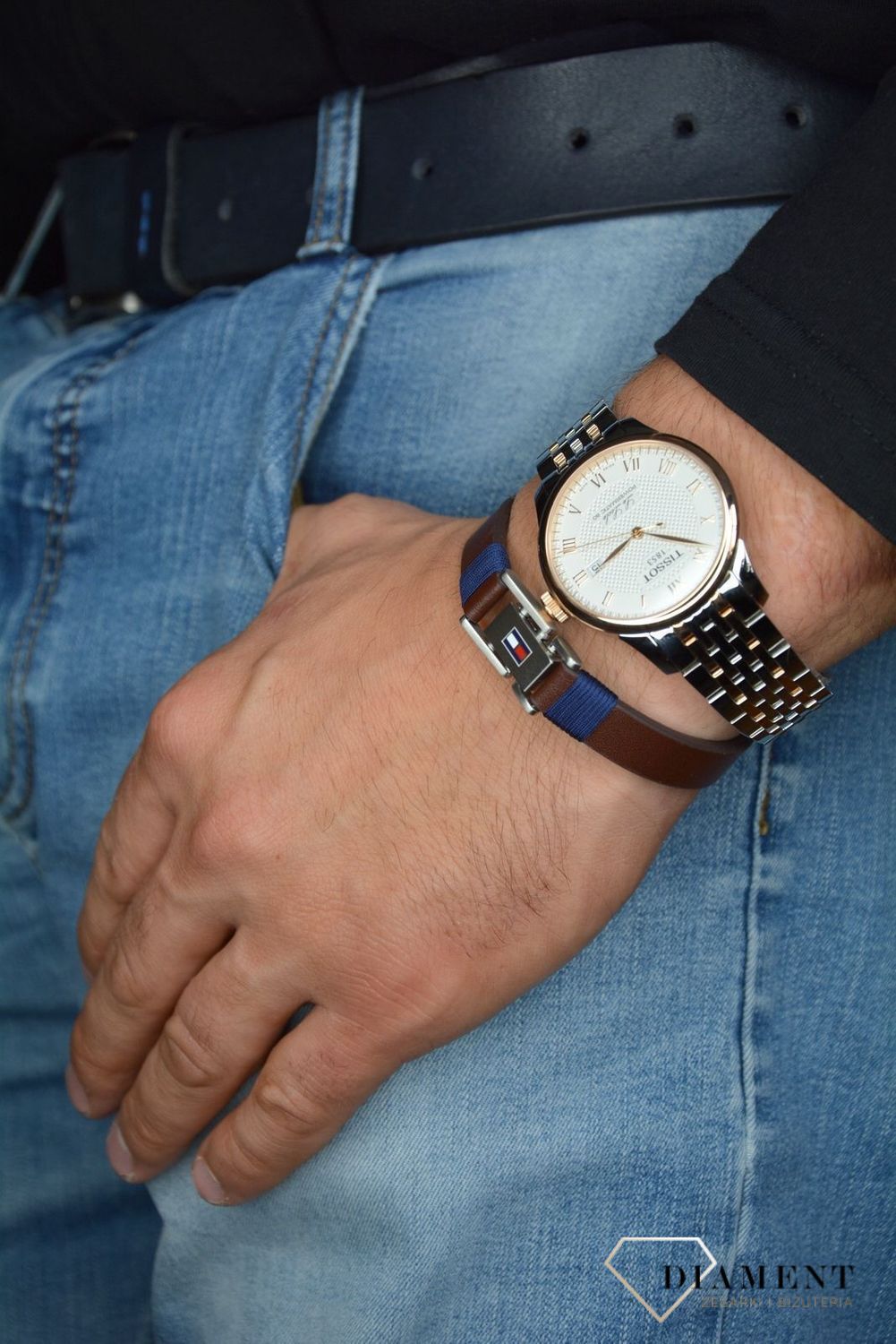 Bransoletka Tommy Hilfiger 'Brązowa skóra TH z logiem '✓ Biżuteria męska w Sklepie z Męskie Akcesoria i prezenty dla mężczyzny ✓Piękne i Eleganckie Bransolety męskie.jpg