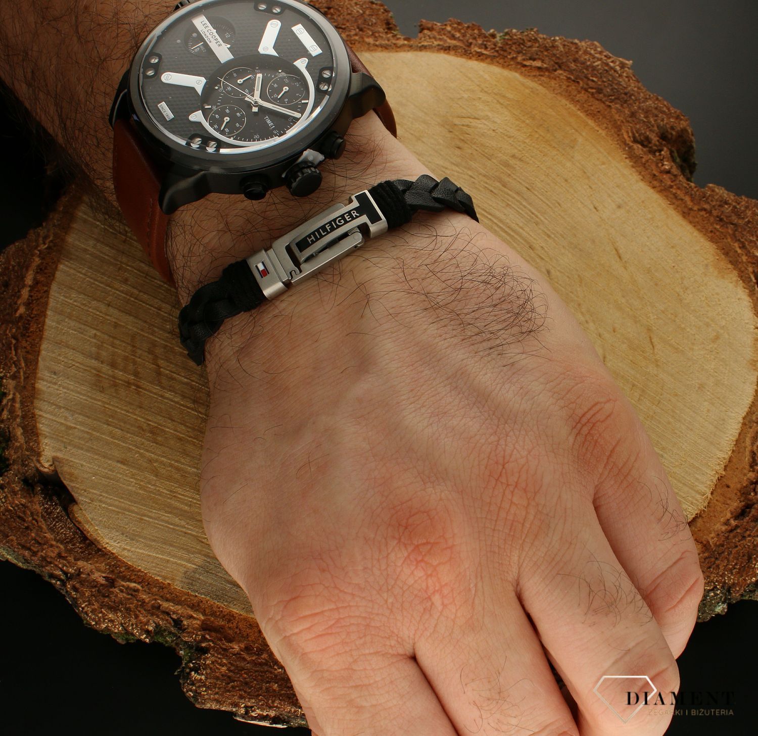 Bransoletka męska Tommy Hilfiger czarna plecionka 2790307.  Bransoletka męska. Markowa biżuteria. Bransoletka męska duża. Bransoletka do zegarka. Biżuteria dla mężczyzny na prezent..jpg