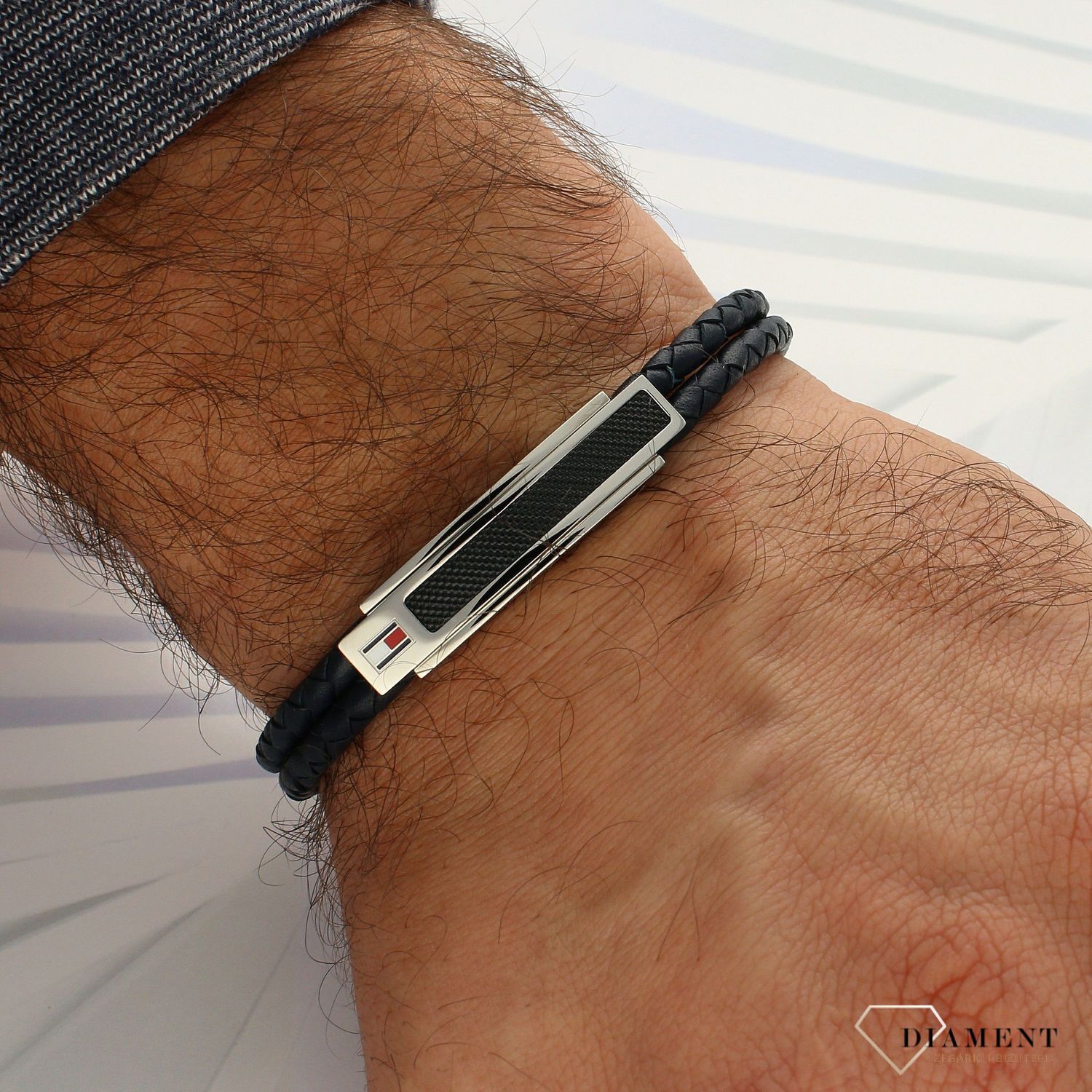 Bransoletka męska skórzana TOMMY HILFIGER Granatowa 2790356.jpg