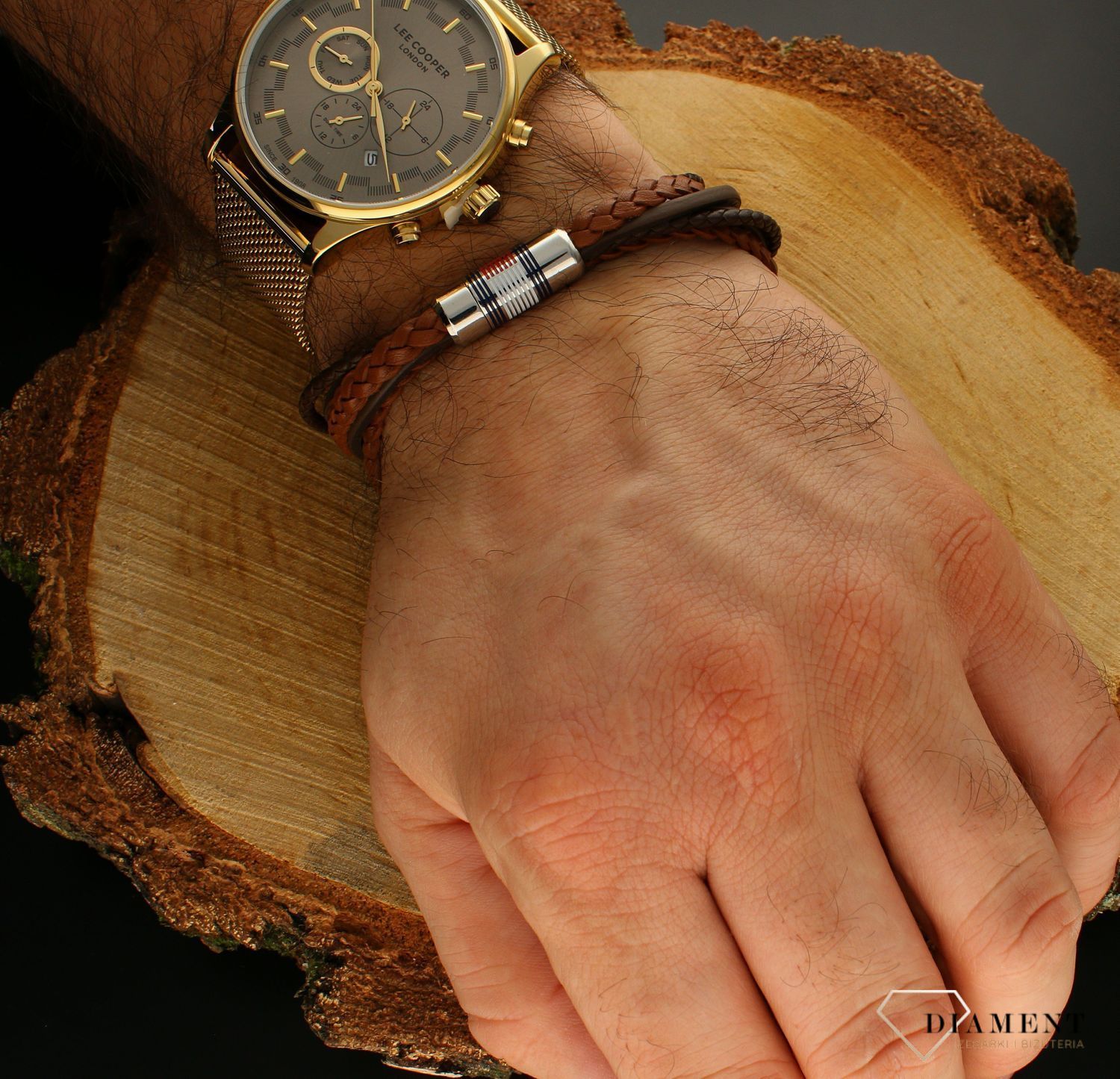 Bransoletka męska Tommy Hilfiger  brązowa 2790425.  Bransoletka męska. Markowa biżuteria. Bransoletka męska duża. Bransoletka do zegarka. Biżuteria dla mężczyzny na prezent..jpg