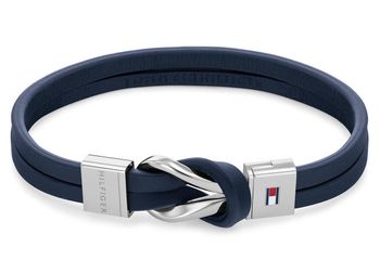 Bransoletka męska Tommy Hilfiger Granatowa skóra TH 2790443.  Bransoletka męska Tommy Hilfiger  została wykonana z wysokiej jakości skóry i zapięciem wykonanym z tworzywa. Bransoletka została głównie.jpg