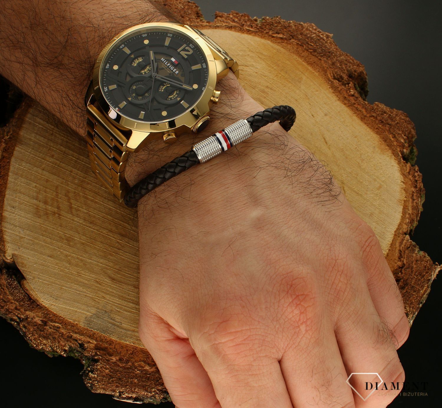 Bransoletka męska Tommy Hilfiger brązowa plecionka 2790458  Bransoletka męska. Markowa biżuteria. Bransoletka męska duża. Bransoletka do zegarka. Biżuteria dla mężczyzny na prezent..jpg