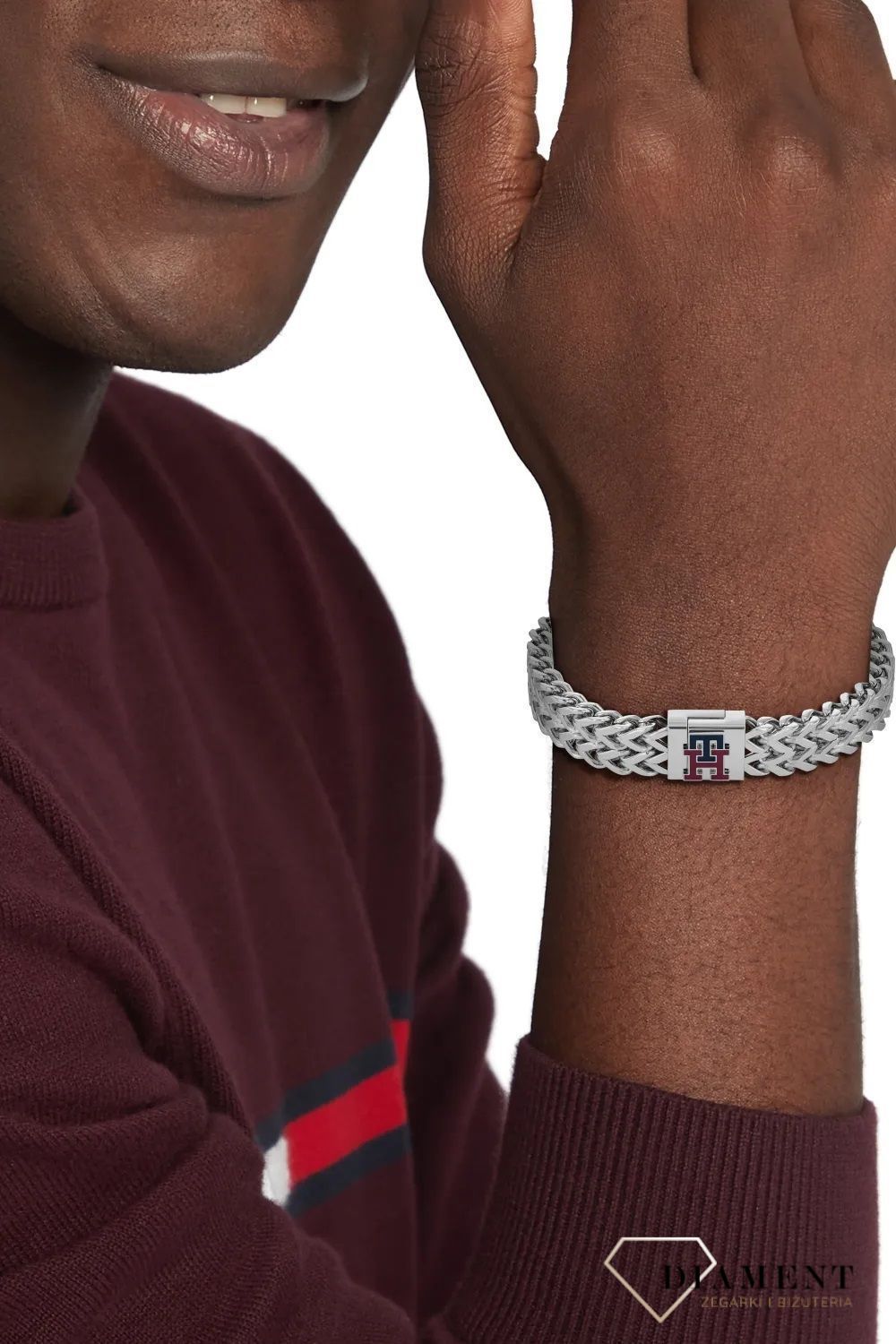 Bransoletka męska Tommy Hilfiger stalowa 2790462. Bransoletka męska srebrna. Oryginalna biżuteria z Tommiego Hilfingera. Męska bransoletka Tommy Hilfiger. Bransoletka w srebrnym kolorze męska. 1.jpg