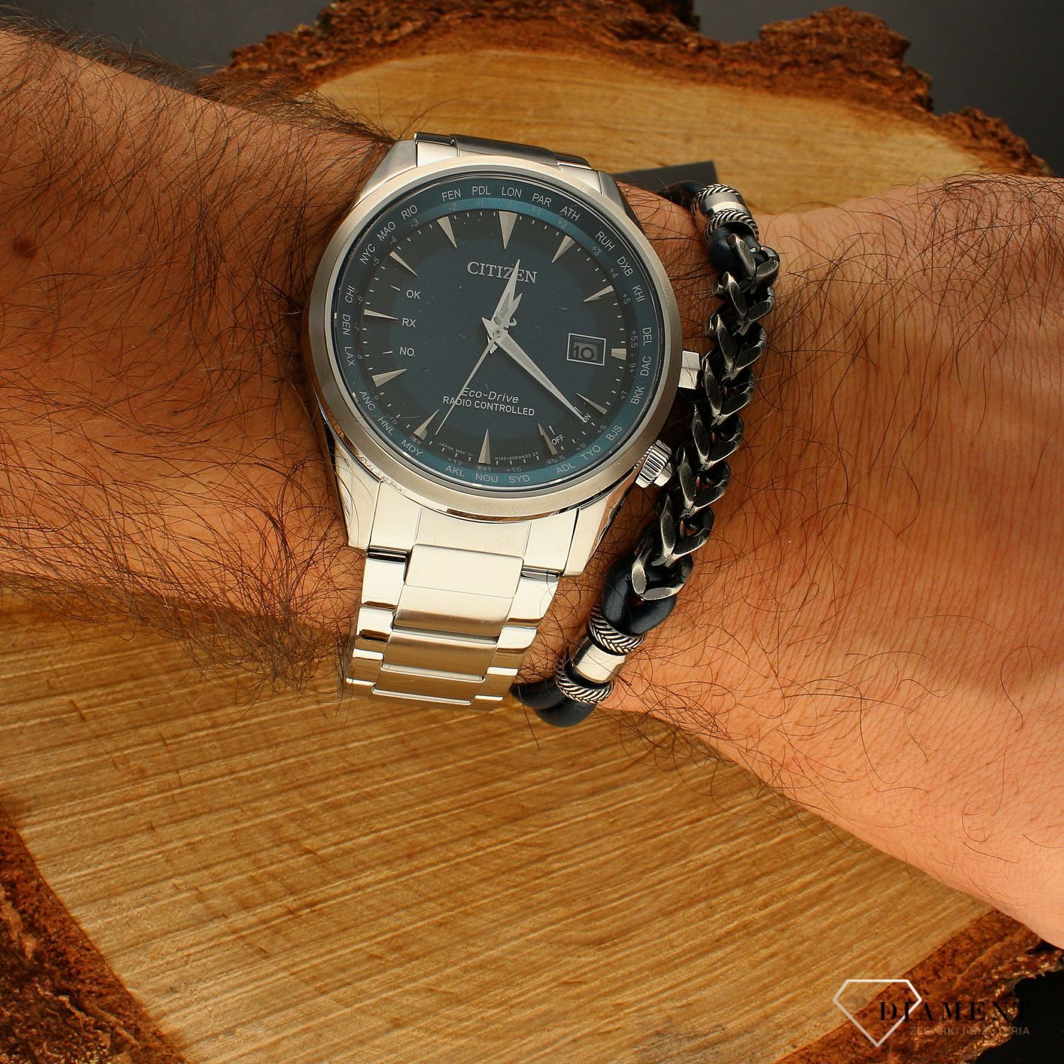 Bransoletka męska Tommy Hilfiger czarna plecionka z koralikami 2790473.jpg