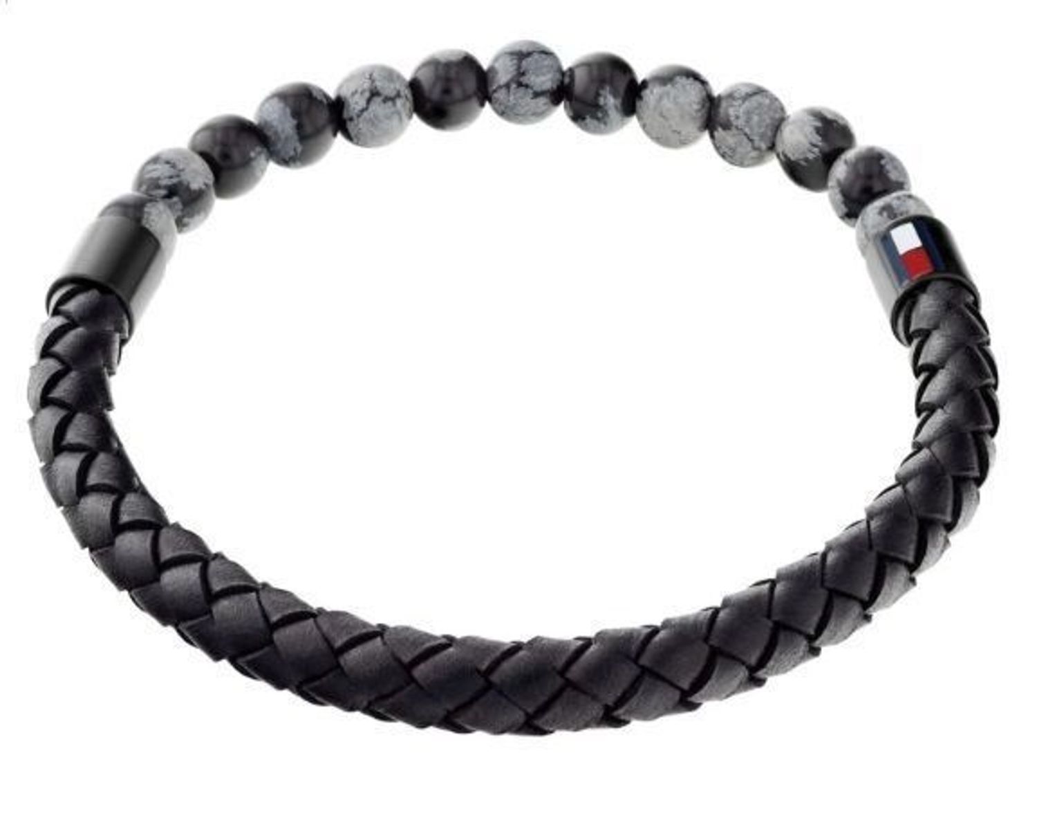 Bransoletka męska Tommy Hilfiger czarna plecionka z koralikami 2790473.jpg