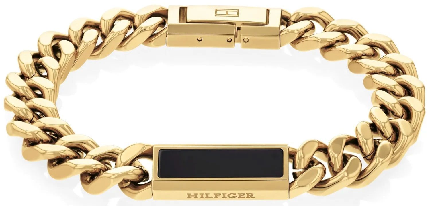 Złota bransoletka męska Tommy Hilfiger z blaszką 2790539. Męska bransoletka pancerka. Bransoletka stalowa męska w złotym kolorze. Męska bransoletka stalowa Tommy Hilfiger. Bransoletka złota stalowa idealna na prezent..jpg