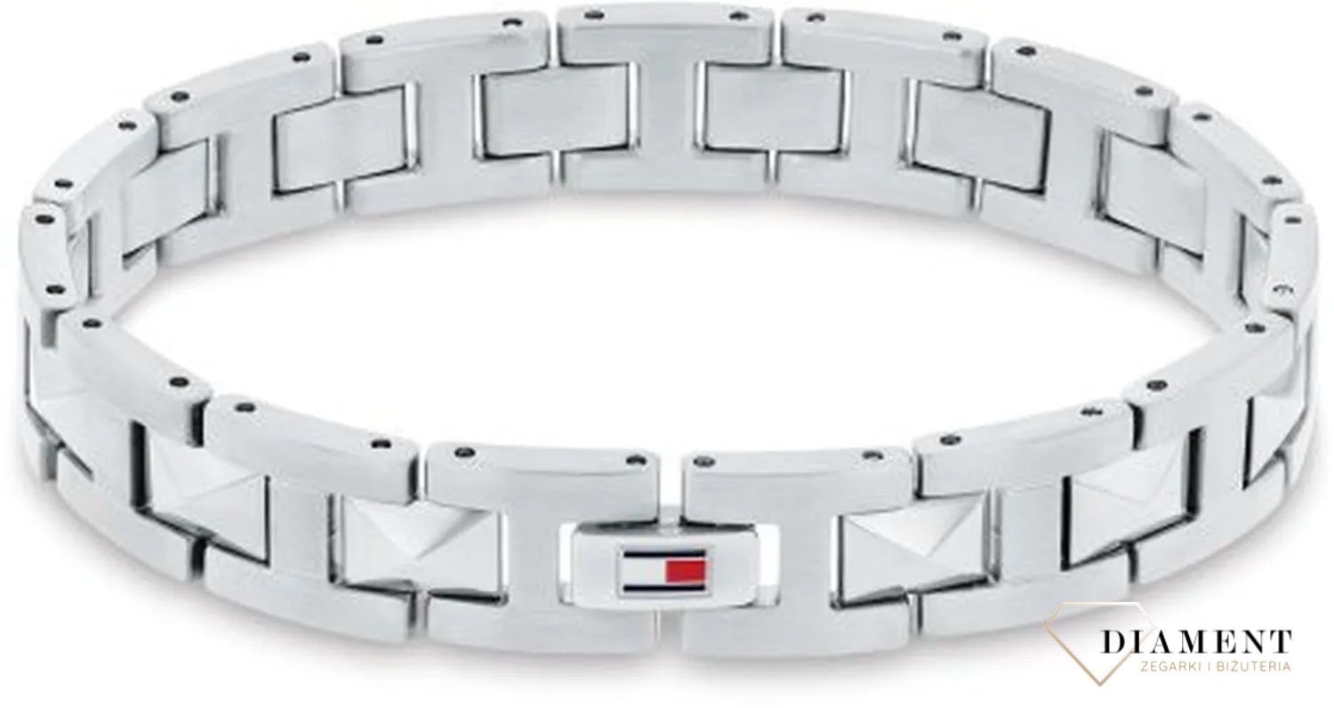 Bransoletka męska Tommy Hilfiger stalowa w ćwieki 2790566. Bransoletka męska srebrna. Oryginalna biżuteria z Tommiego Hilfingera. Męska bransoletka Tommy Hilfiger. Bransoletka w srebrnym kolorze męska. 2.jpg