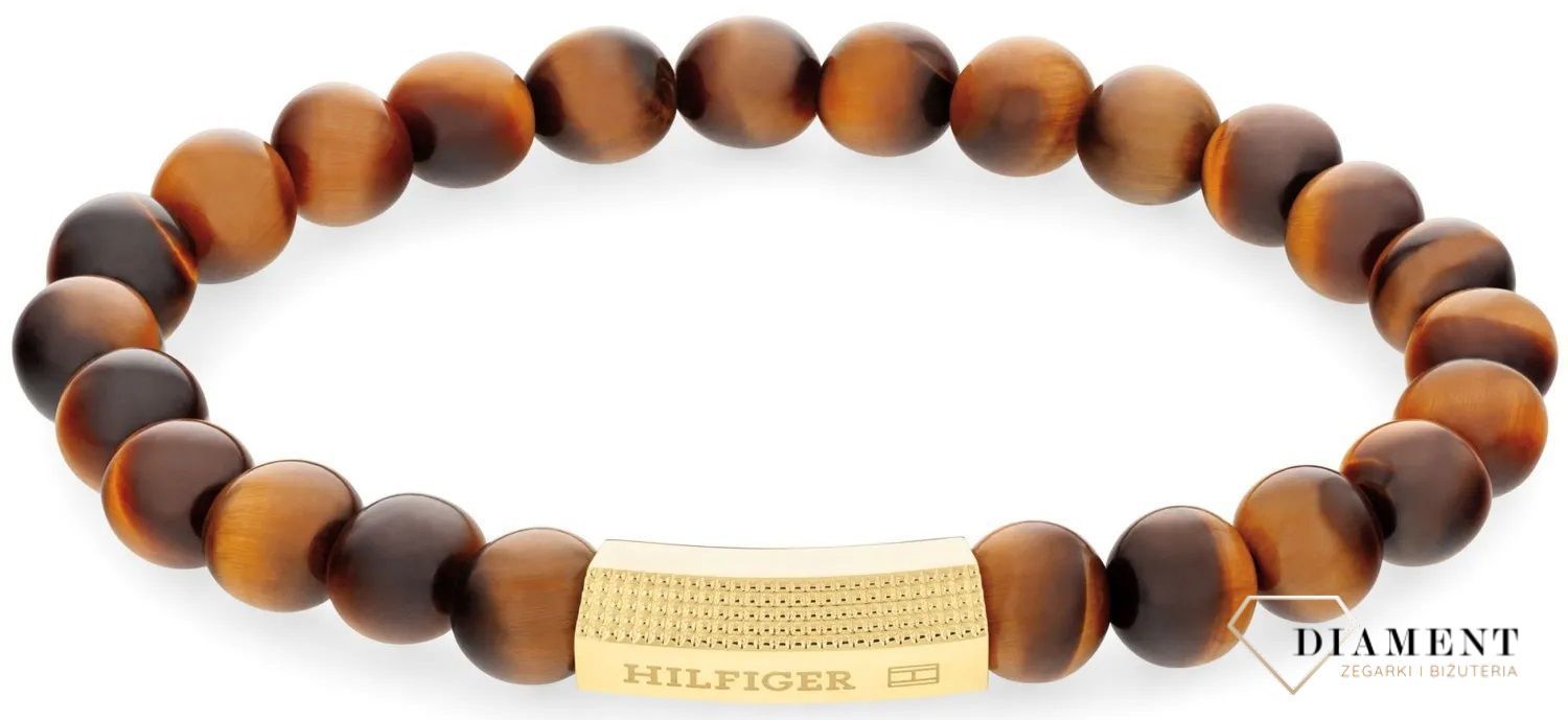 Bransoletka męska Tommy Hilfiger brąz z koralikami Tygrysie oko 2790582. Logowana biżuteria Tommy Hilfiger to idealny pomysł na prezent dla mężczyzny. Bransoletka Tommy Hilfiger z koralików. Markowa oryginalna biżuteria Tommy Hilfiger..jpg