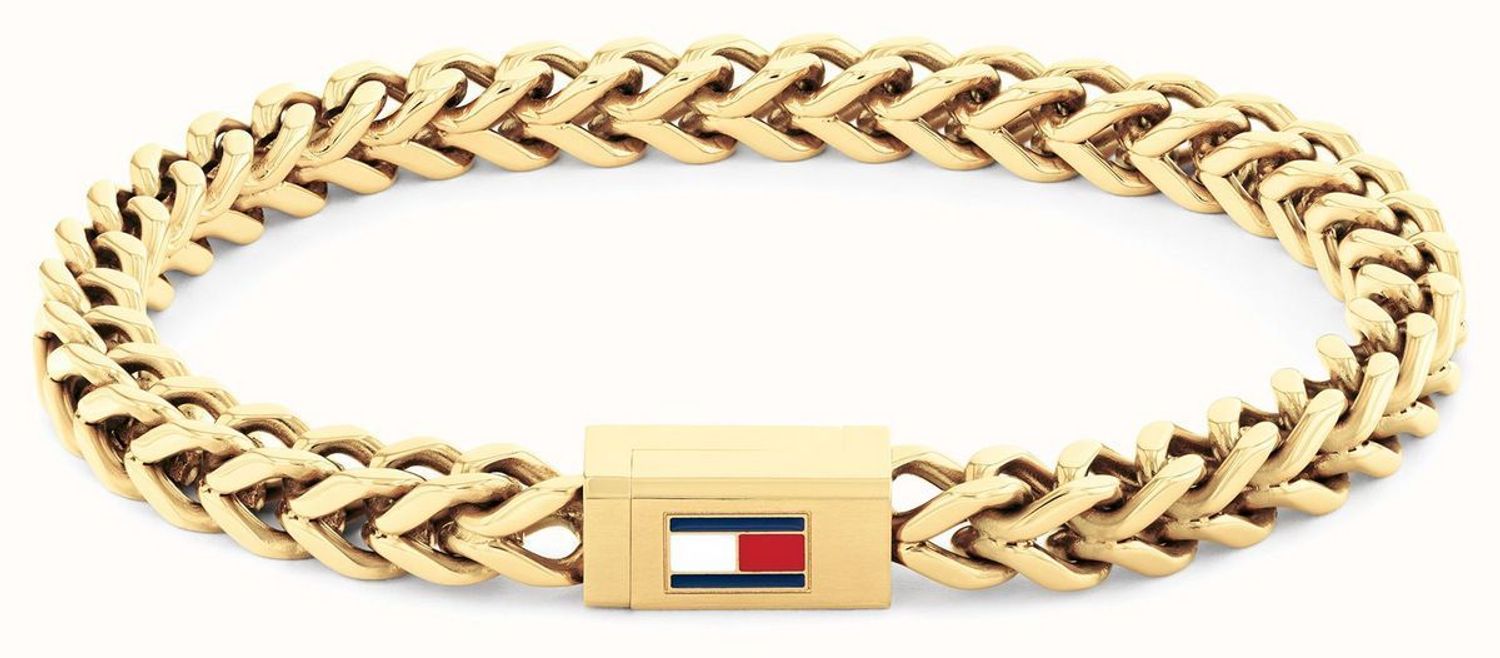 Stylowa złota bransoletka męska Tommy Hilfiger 2790648 z pozłacanej stali. Elegancja, trwałość i nowoczesny design w jednym dodatku.1.jpg