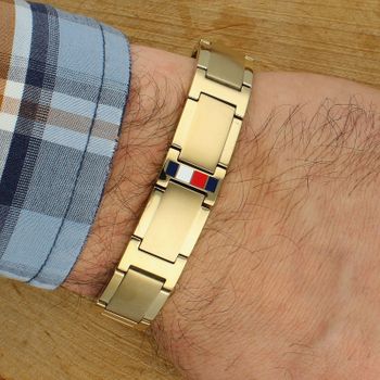 Bransoletka Tommy Hilfiger 2790658 złota stal 21 cm  elegancka męska (2).jpg