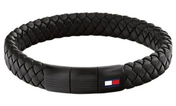Czarna skórzana bransoletka męska Tommy Hilfiger 2790662 ze stali nierdzewnej. Nowoczesny styl, elegancja i komfort w jednym dodatku.1.jpg