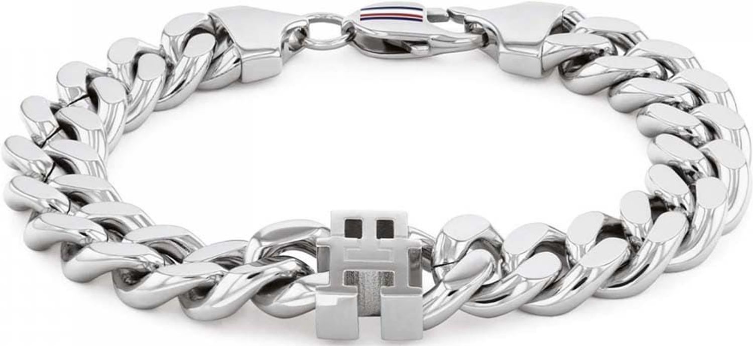 Tommy Hilfiger 2790664 – srebrna bransoletka męska ze stali nierdzewnej. Masywny splot chain, detal TH i trwałe zapięcie. Styl, siła i elegancja w jednym dodatku. Sprawdź ofertę!1.jpg