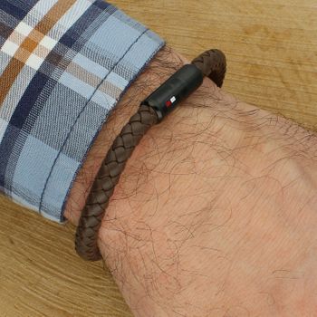 Bransoletka Tommy Hilfiger 2790668 skórzana brązowa 22 cm  męska elegancka (2).jpg