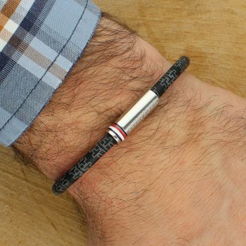 Bransoletka Tommy Hilfiger 2790704 skórzana czarna 21 cm  męska elegancka (2).jpg