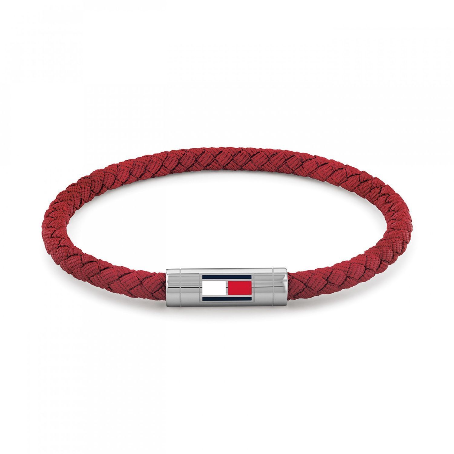 Bransoletka męska Tommy Hilfiger 2790739 – czerwona pleciona nylonowa, stal szlachetna, 19 cm.jpg
