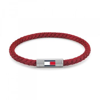 Bransoletka męska Tommy Hilfiger 2790739 – czerwona pleciona nylonowa, stal szlachetna, 19 cm.jpg