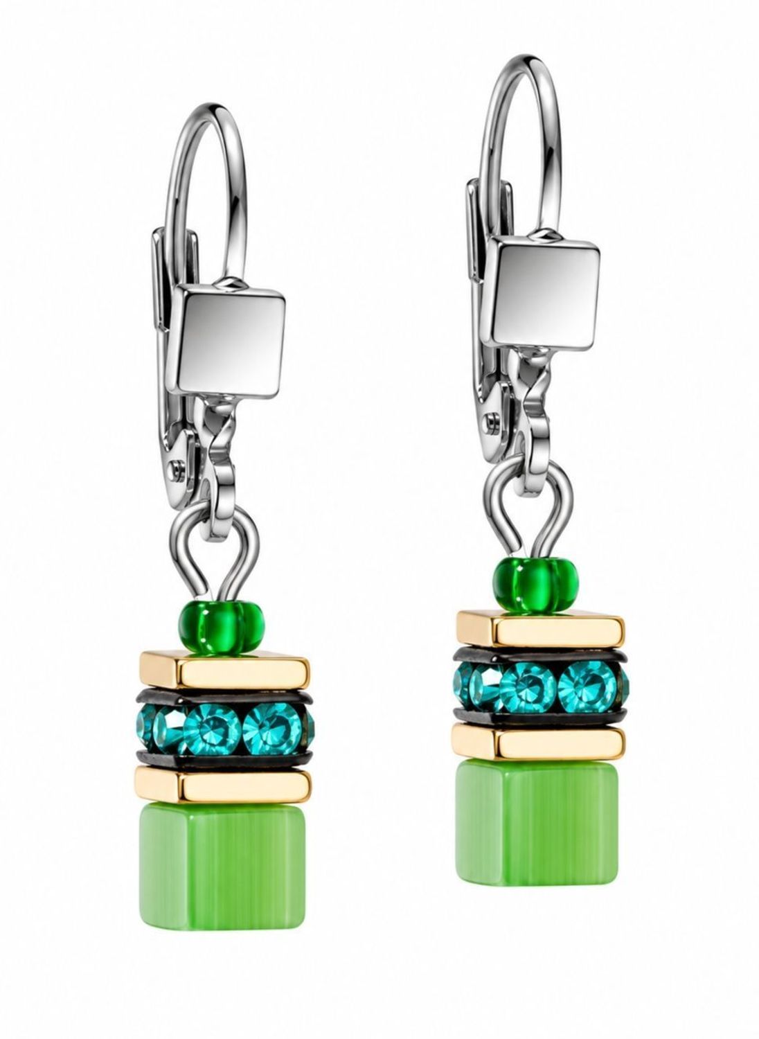 Kolczyki damskie Coeur de Lion GeoCUBE® 2800200500 zielone Swarovski® (1).jpg