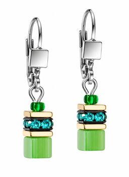 Kolczyki damskie Coeur de Lion GeoCUBE® 2800200500 zielone Swarovski® (1).jpg