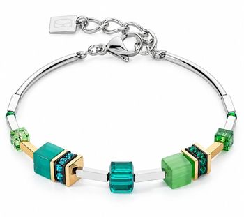 Bransoletka damska GeoCUBE® stal Swarovski® niebiesko-zielona 18,5 + 3 cm (1).jpg