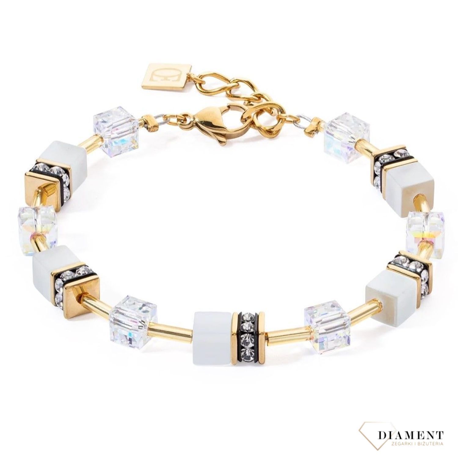 Bransoletka damska Coeur De Lion GeoCUBE® Iconic Layer 2810301416. COEUR DE LION to nowy koncept biżuterii, wykonanej ręcznie, przy użyciu naturalnych kamieni oraz wysokiej jakości materiałów kryształy Swarovski®, kryształ górski..jpg