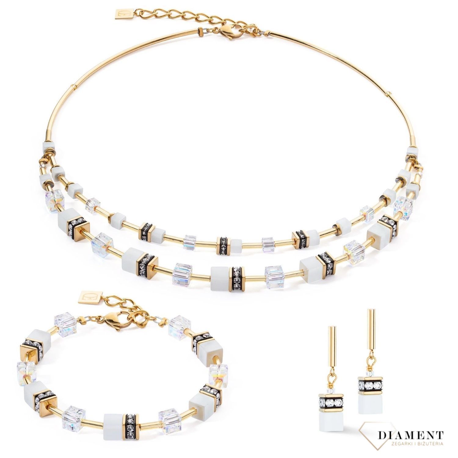 Bransoletka damska Coeur De Lion GeoCUBE® Iconic Layer 2810301416. COEUR DE LION to nowy koncept biżuterii, wykonanej ręcznie, przy użyciu naturalnych kamieni oraz wysokiej jakości materiałów kryształy Swarovski®, kryształ górski..jpg