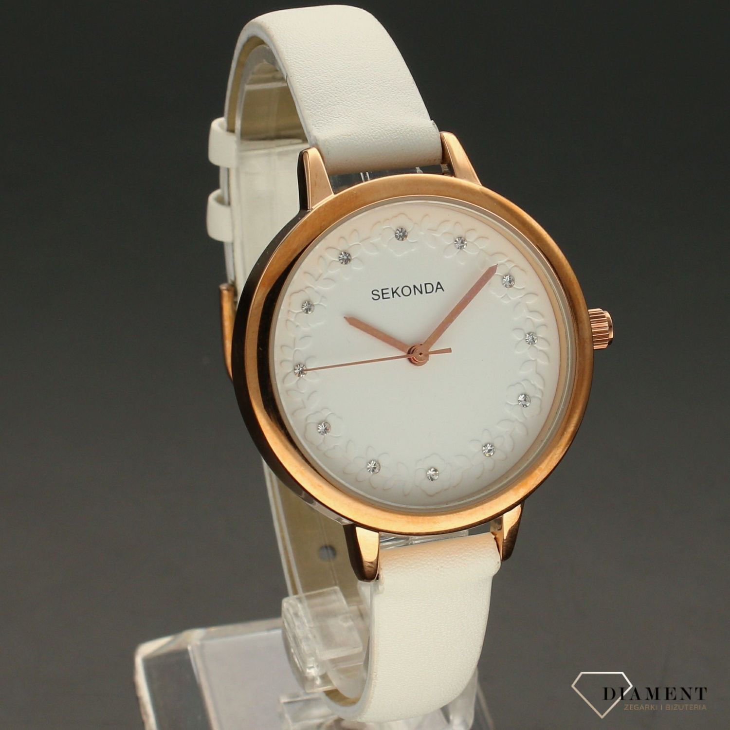 Zegarek damski Sekonda ' Biały ornament kwiatowy'  2817.1.jpg