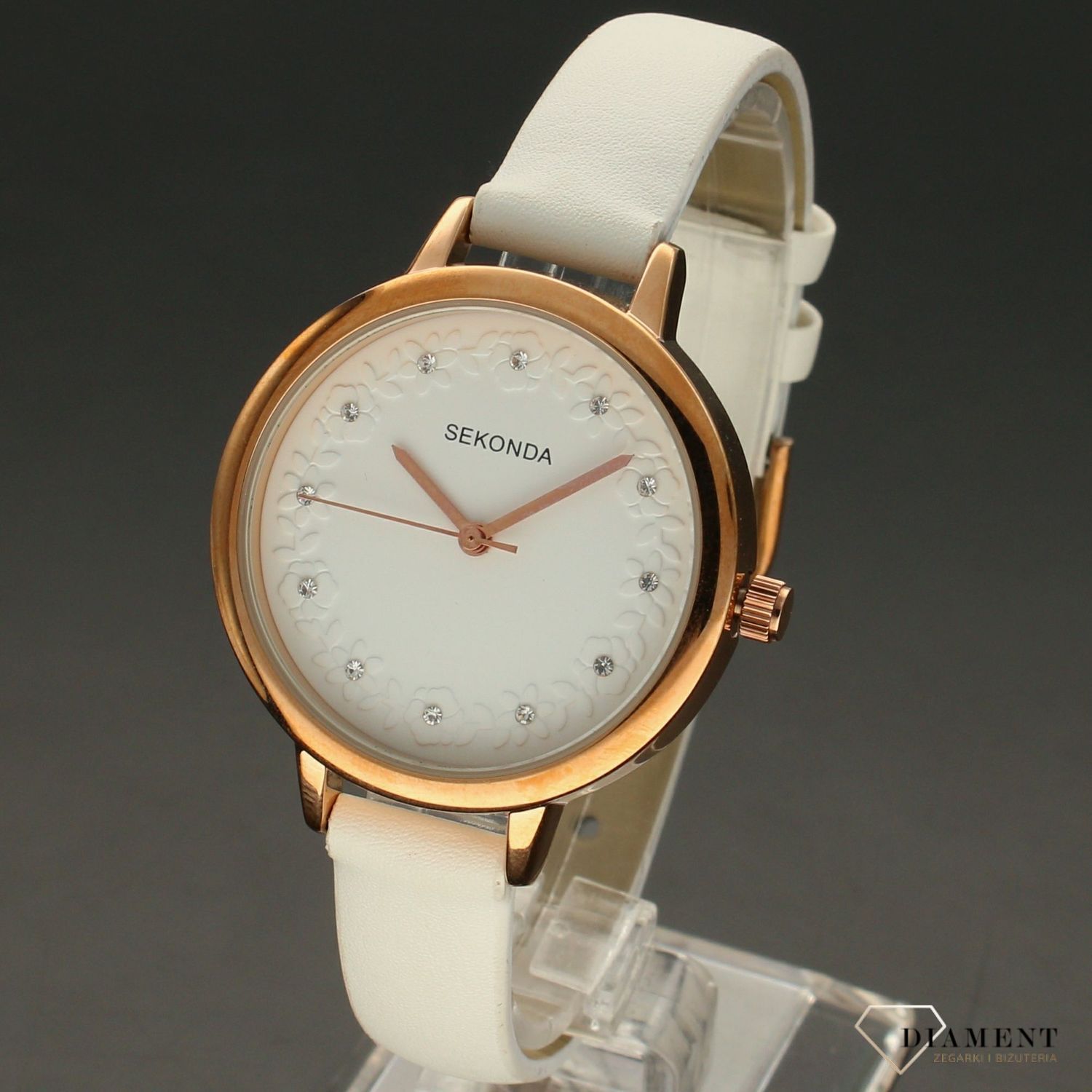 Zegarek damski Sekonda ' Biały ornament kwiatowy'  2817.1.jpg