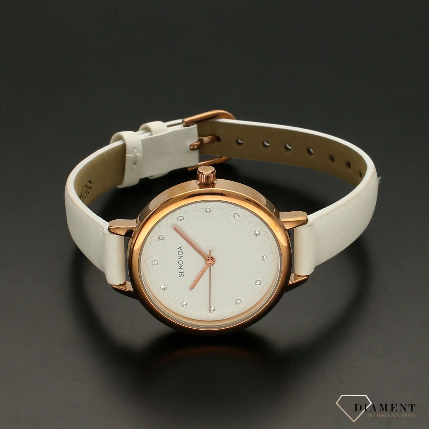 Zegarek damski Sekonda ' Biały ornament kwiatowy'  2817.1.jpg