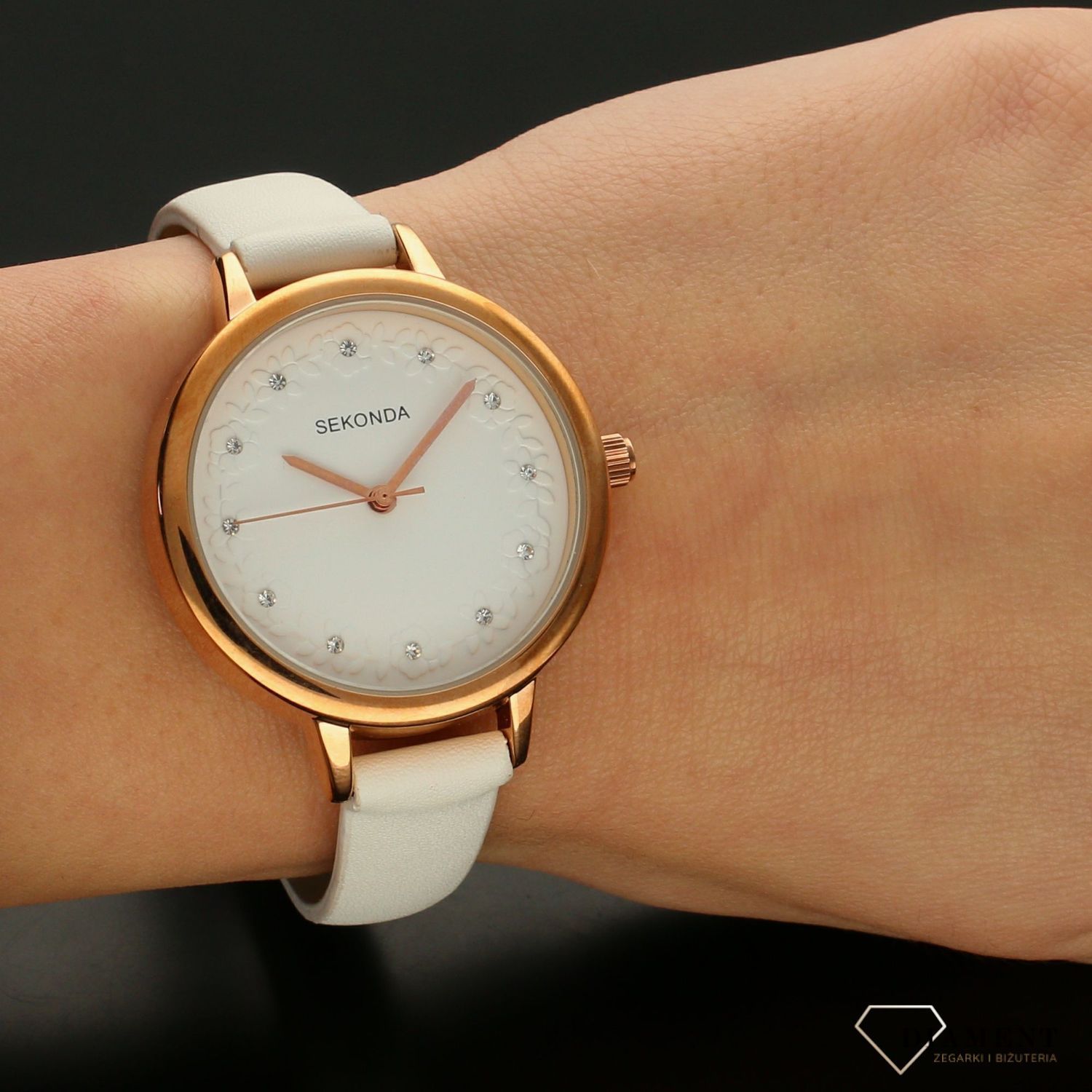 Zegarek damski Sekonda ' Biały ornament kwiatowy'  2817.1.jpg