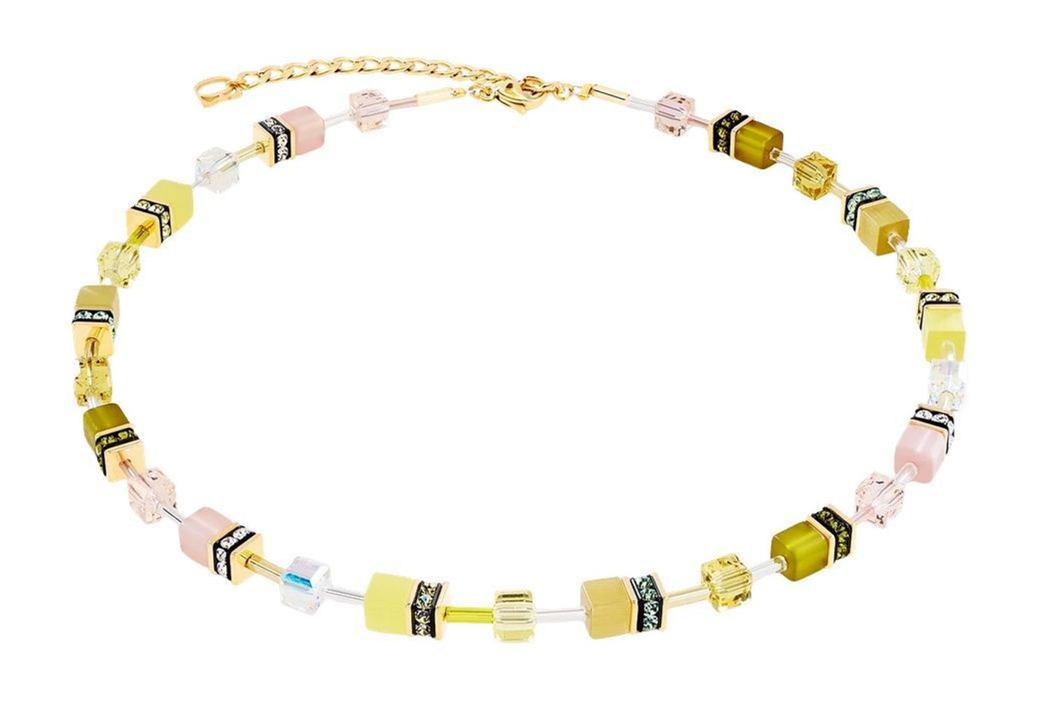 Naszyjnik damski Coeur de Lion GeoCUBE® Iconic 2838100901 – złoty, oliwkowo-pastelowy (1).jpg