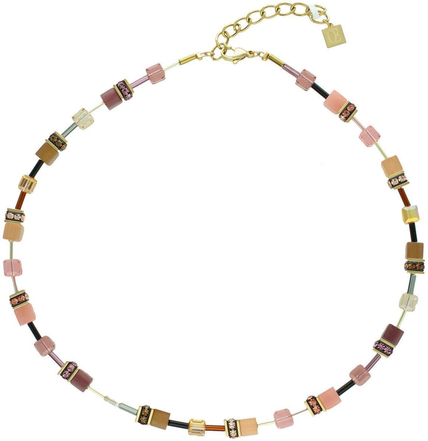 Naszyjnik damski GeoCUBE® Iconic Mocha Mousse złoty 2838101132 – naturalna biżuteria  COEUR DE LION.jpg