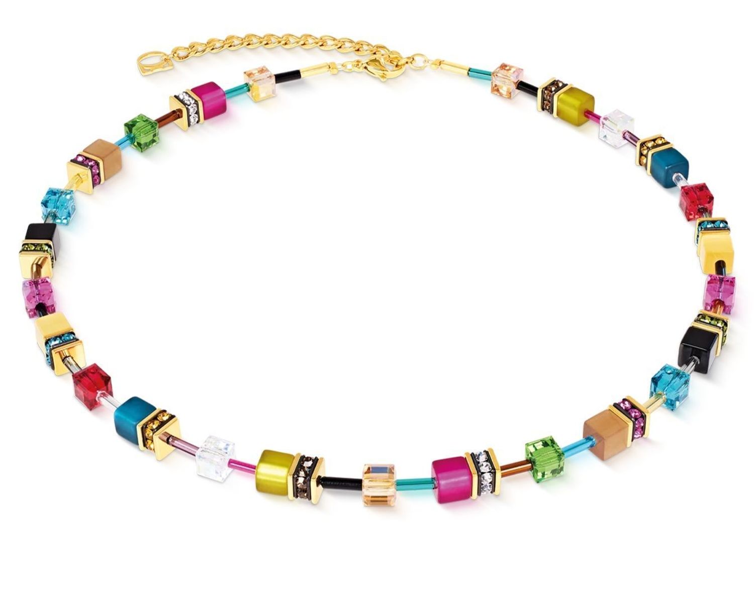 Naszyjnik damski Coeur de Lion 2838101500 GeoCUBE® Iconic Multicolor Joy Goldd (1).jpg
