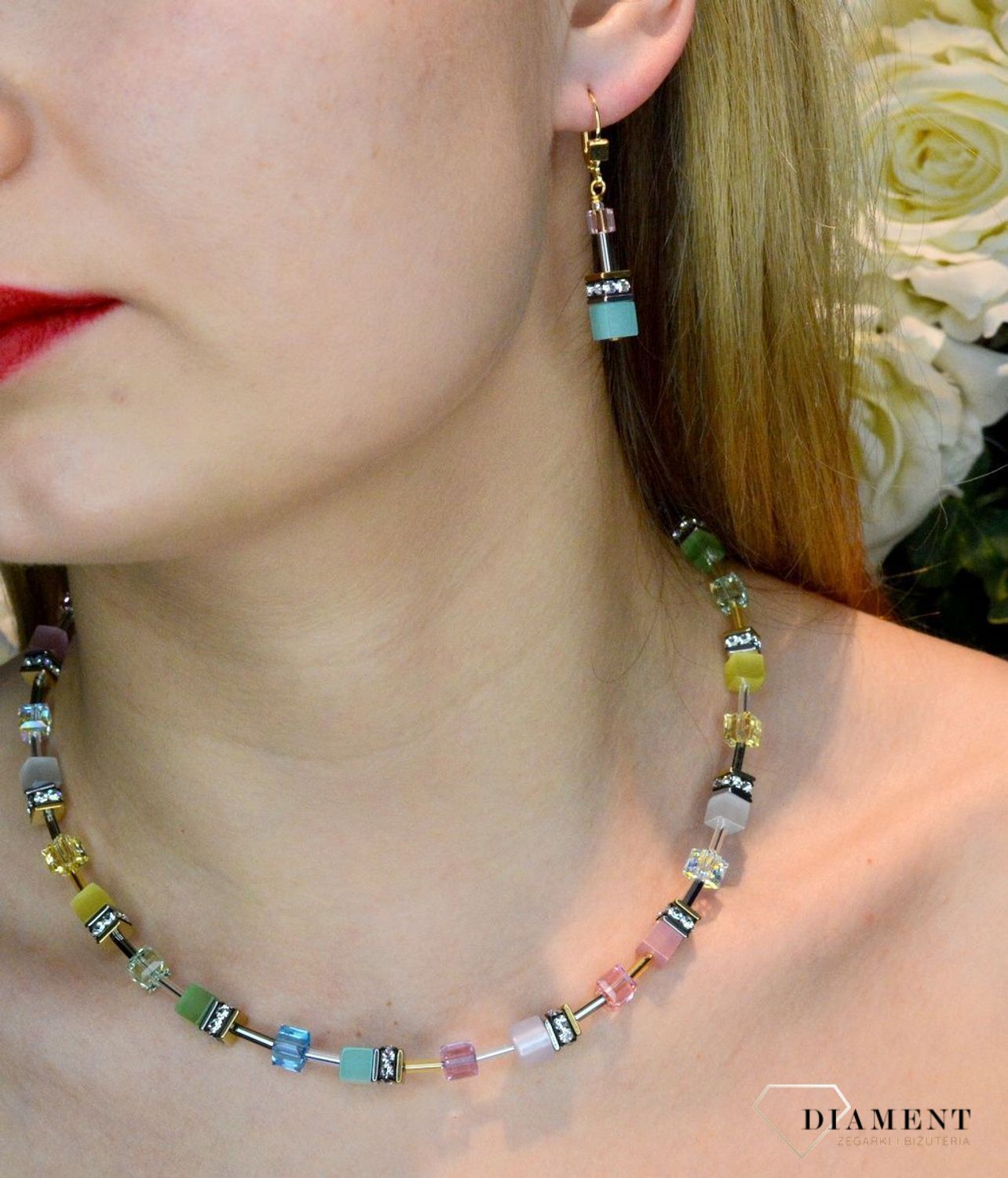 Kolczyki damskie Swarovski Coeur De Lion tygrysie oko 2838201576. Piękne kolczyki z kolekcji GeoCUBE zdobione kamieniem naturalnym tygrysie oko i kryształami Swarovski. Na prezent. Darmowa dostawa..jpg