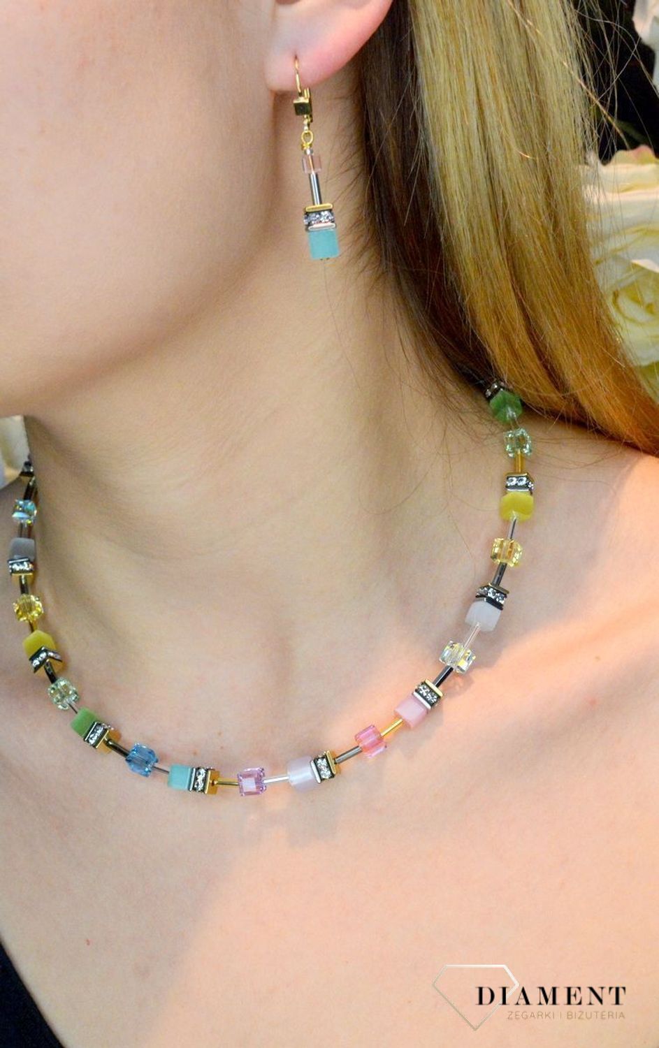 Kolczyki damskie Swarovski Coeur De Lion tygrysie oko 2838201576. Piękne kolczyki z kolekcji GeoCUBE zdobione kamieniem naturalnym tygrysie oko i kryształami Swarovski. Na prezent. Darmowa dostawa..jpg